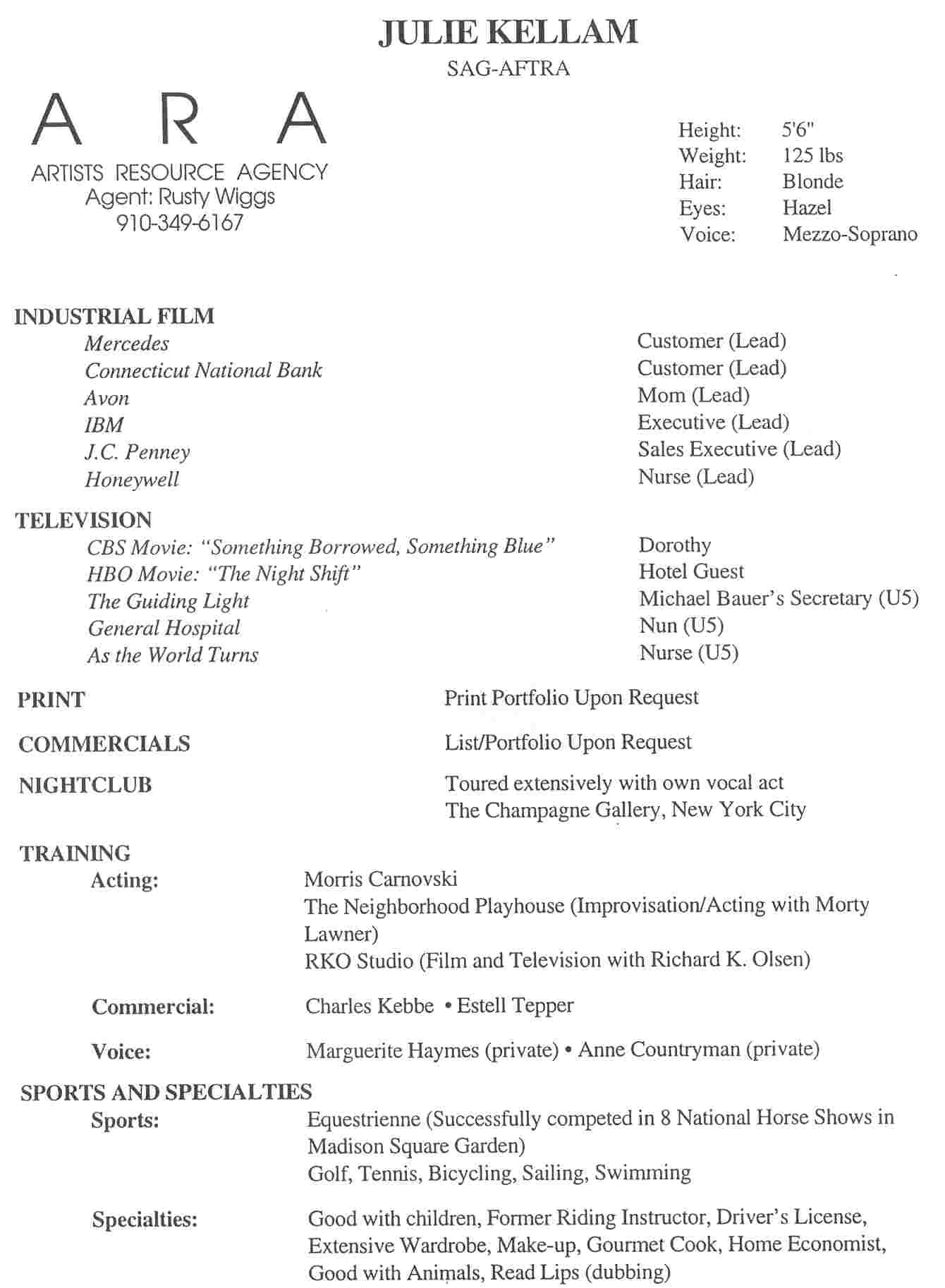 Kellam, Julie (Resume)